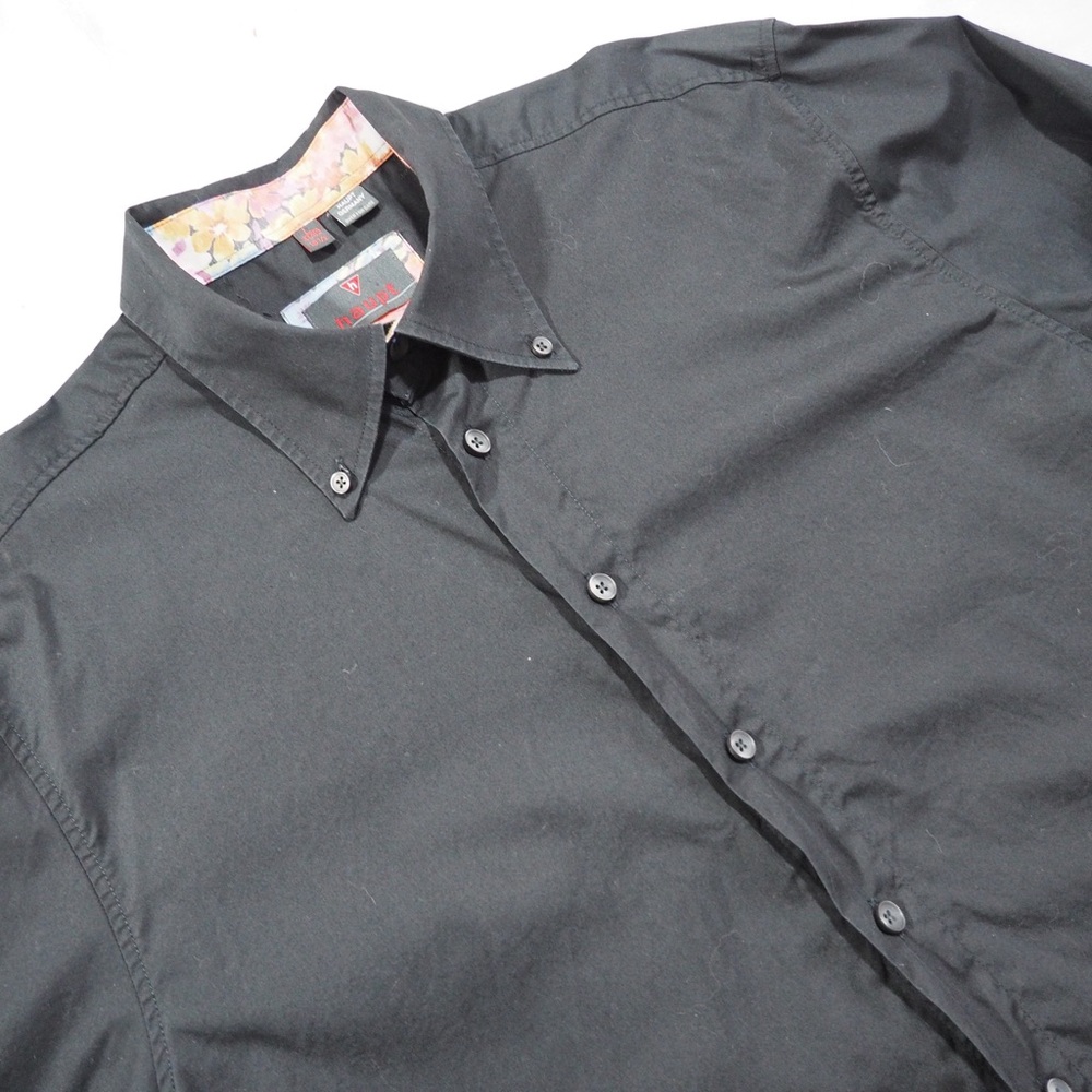 Haupt Sz 41/42 Black Casual Button Down Shirt Long Sleeve